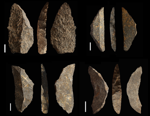Pieces of ancient stone knives that suggest connectivity