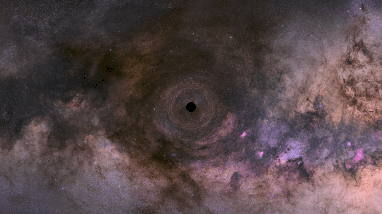 illustration of a black hole in space