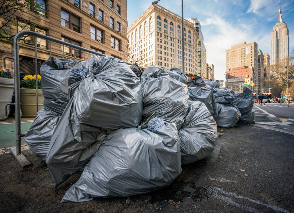 NYC's trash problem: Piles of Garbage Bags on the street for collection