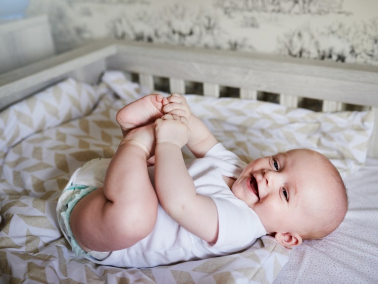 Shot of an adorable baby boy at home