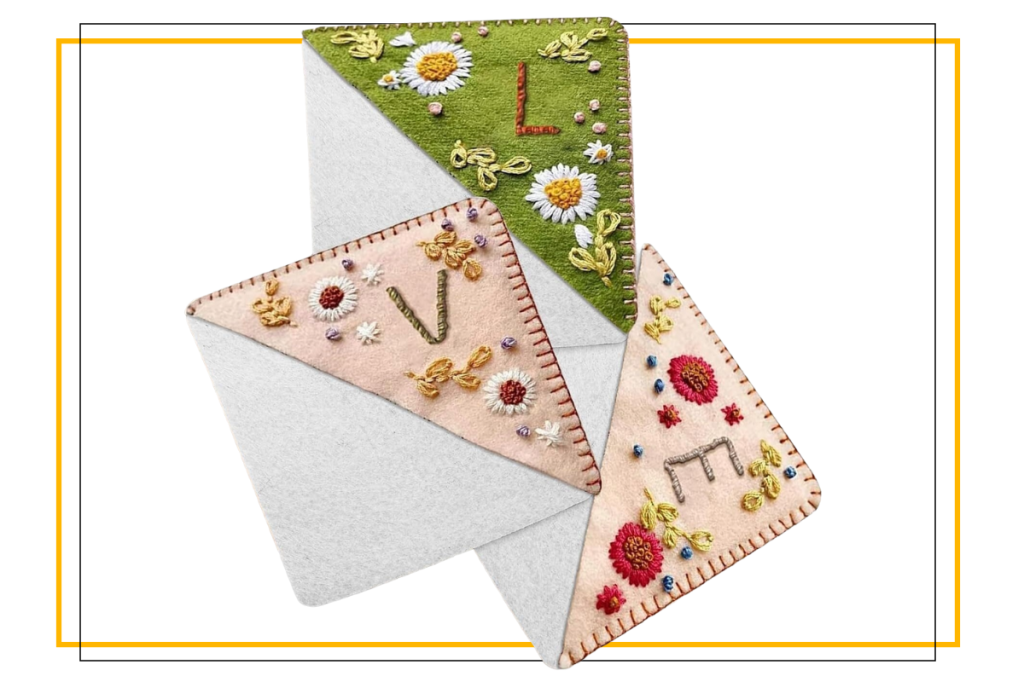 Personalized embroidered bookmark 